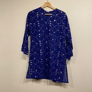 Karachi Arts Blue Sequin Kurta Size Medium